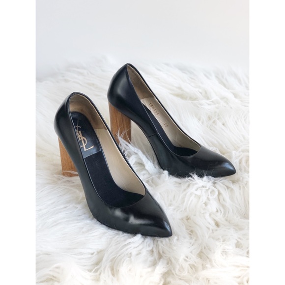 YSL | Black Charlotte Pumps Wooden Heel 35 - Picture 2 of 8